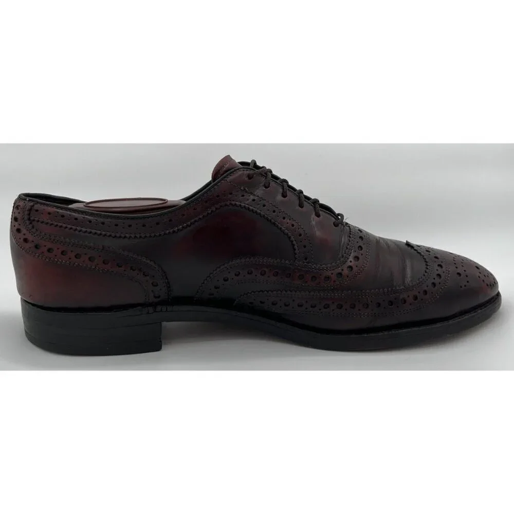 Allen Edmonds McAllister Burgundy Leather Brogue Oxford Dress Shoes Size 9D
